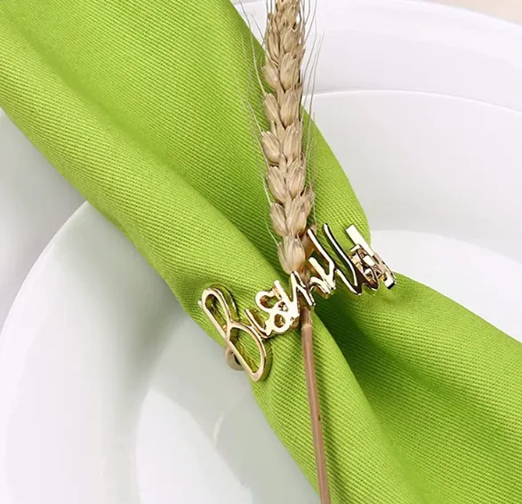 New Metal Letters Napkin Ring Table Decoration Gold - Shop at LoveMi