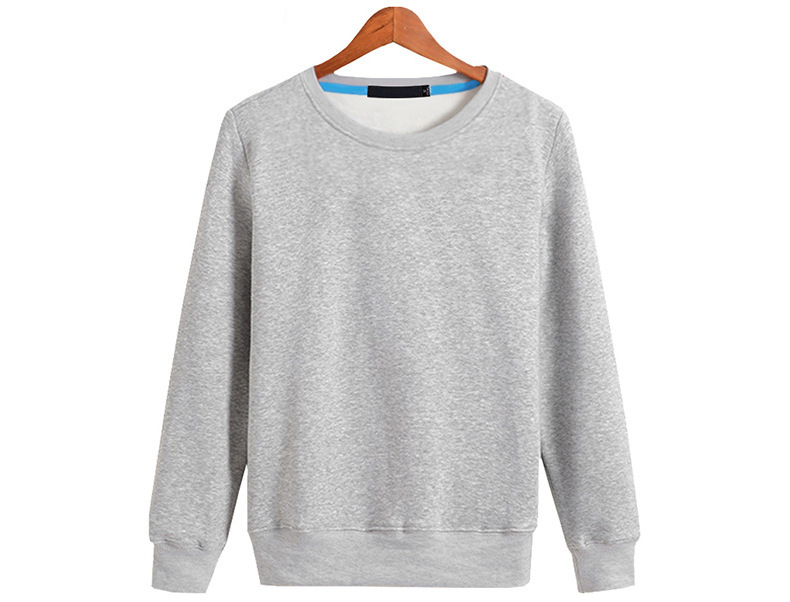 Versatile light grey heather crewneck fleece pullover