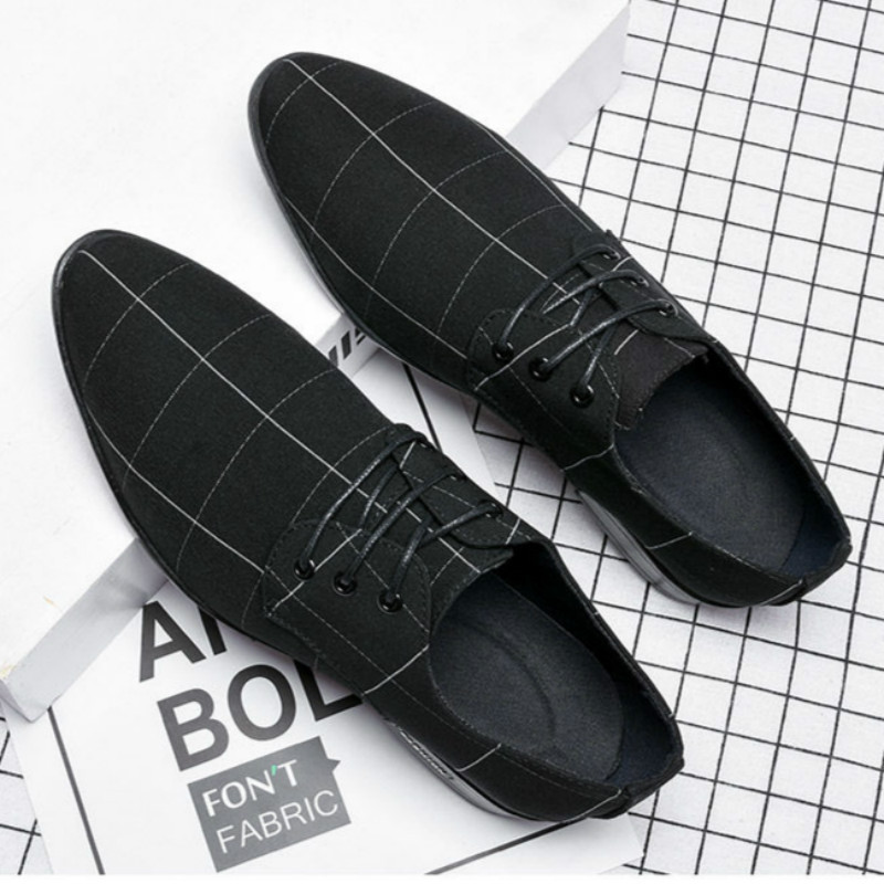 Title 6, Pointed Toe Casual Canvas Business Shoes Breath...