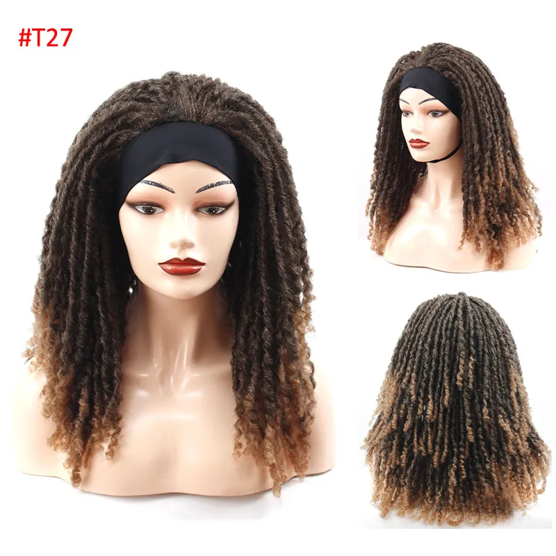 Ribbon Long Curly Crochet Hair Wig Head Cover - T27