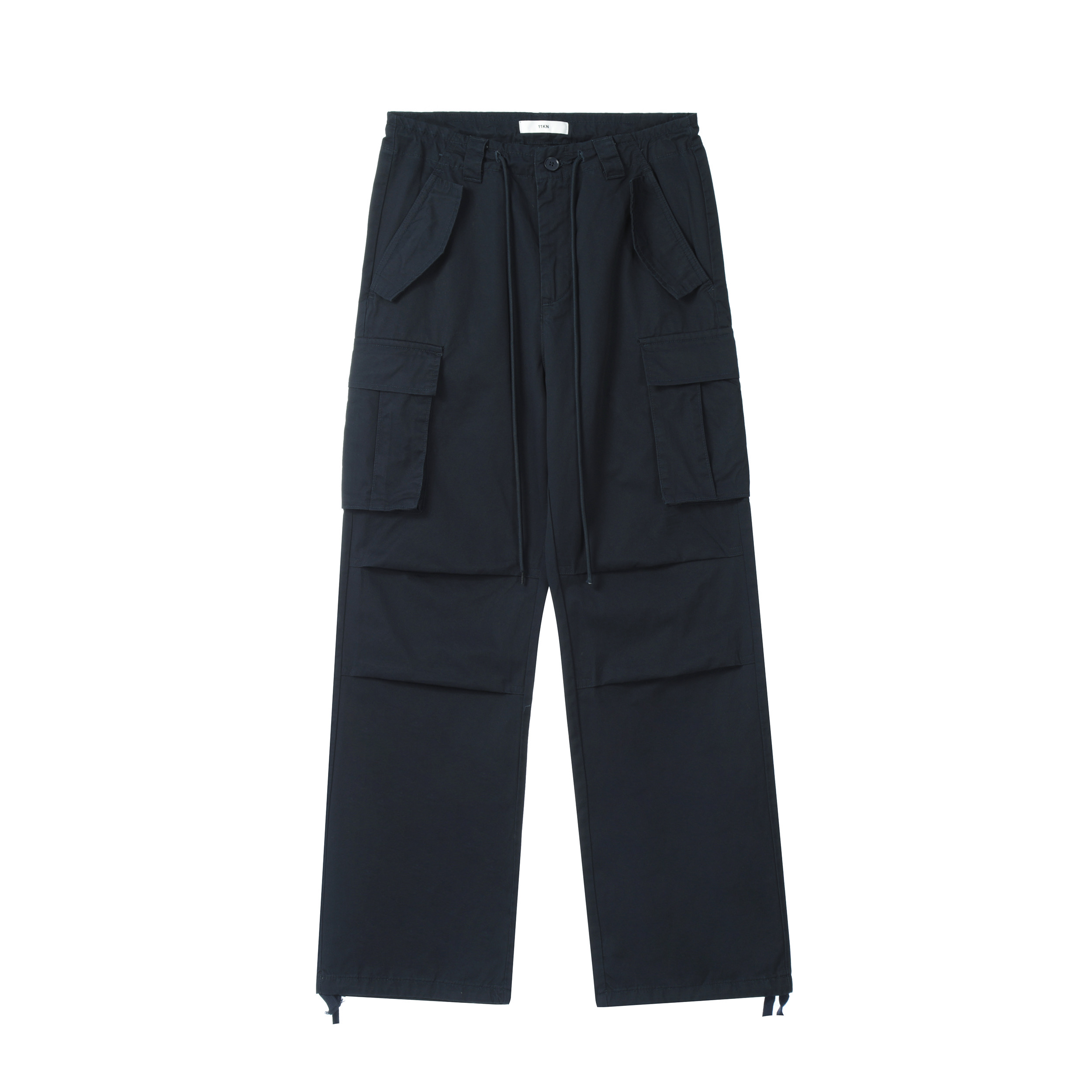 Street Drawstring Work Casual Pants With Loose Pockets Navy - Shop at LoveMi