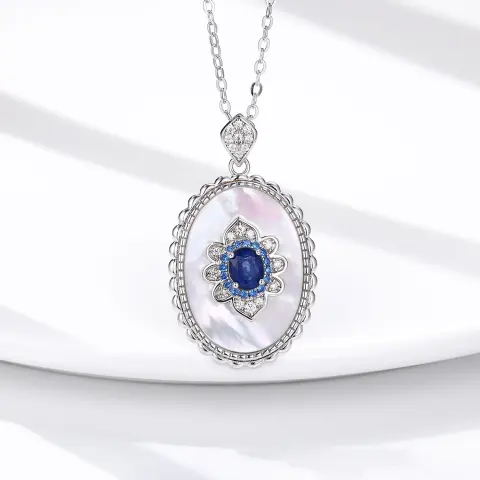 Sapphire Diamond Pendant 925 Sterling Silver Party Wedding Pendants