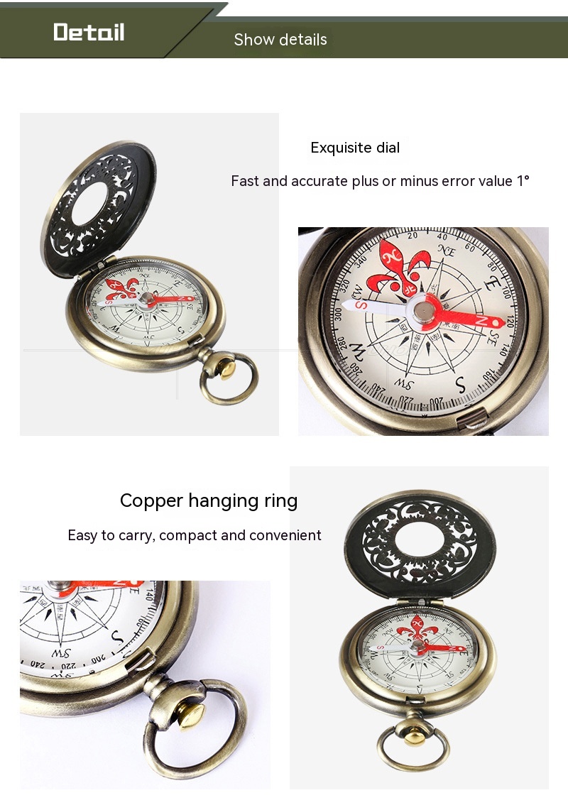 Boussole de poche en alliage de zinc — Style montre ancienne 5
