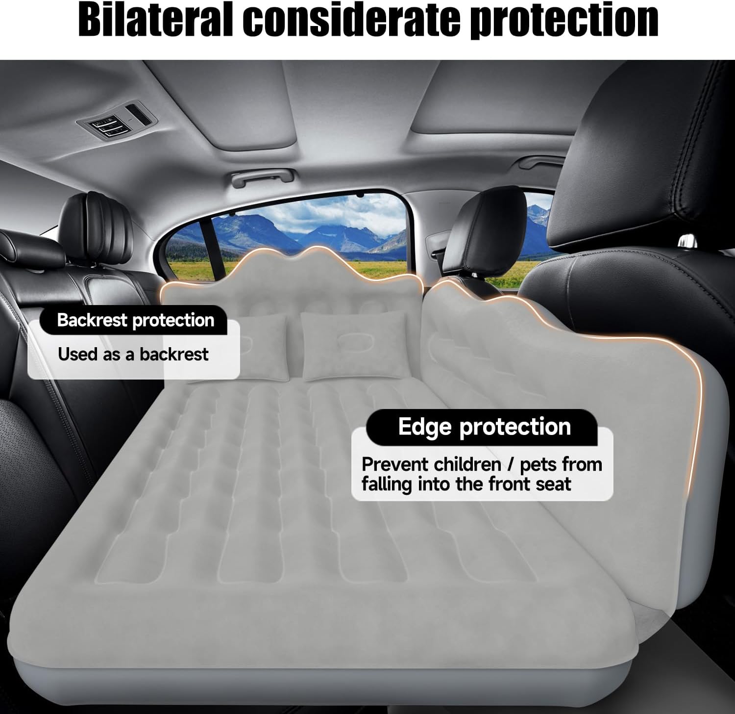 Car Air Mattress, Inflatable SUV Truck Air Mattress Back Seat Camping Bed Thickened Car Sleeping Pad For Travel, Car Bed SUV Mattress With 2 Pillows
