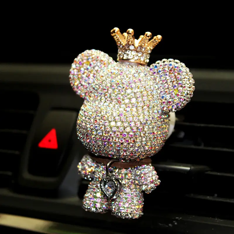 Car Air Outlet Perfume Clip With Diamond Bear