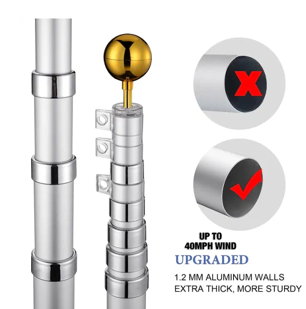 Aluminum Flagpole With US Flag And Ball — view 5
