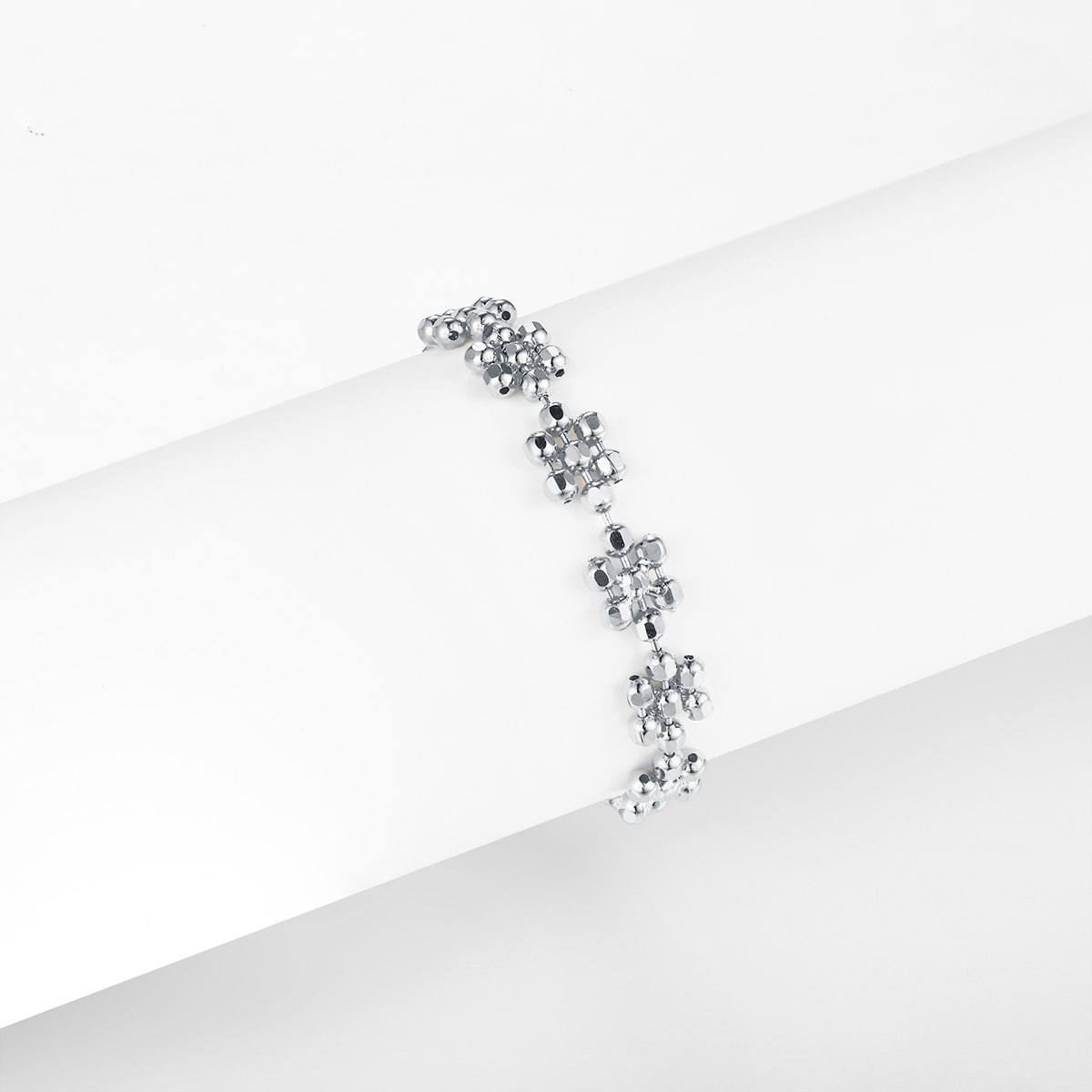 S925 Sterling Silver Flower Ring 0.7g Lightweight 14-21mm Adjustable Clover Design Platinum Gold Rose Gold Plated Gift Box