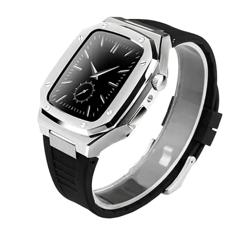 Metal Watch Case Rubber Strap Smart Accessories
