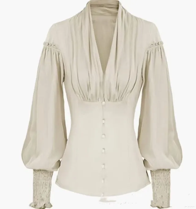 Women's Victorian Long Sleeve Shirt Apricot - Shop at LoveMi