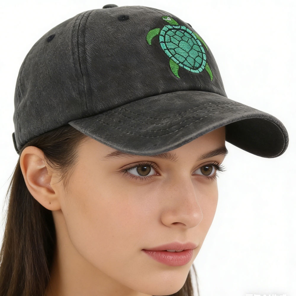 2pcs Sea Turtle Hat For Women Men, Funny Adjustable Embroidered Wild Animals Baseball Cap
