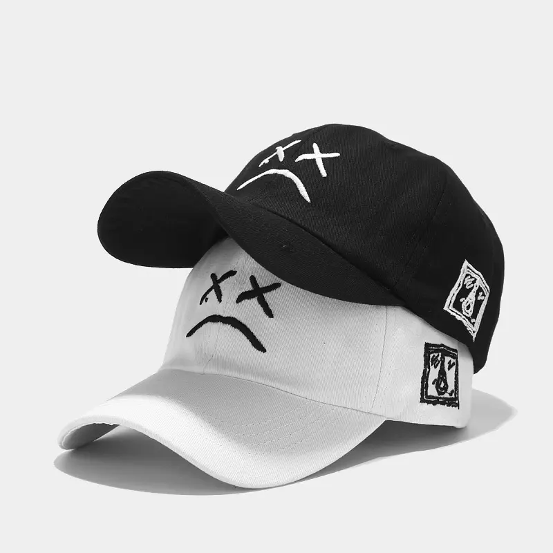 Crying Face Embroidery Baseball Men and Women Outdoor Leisure