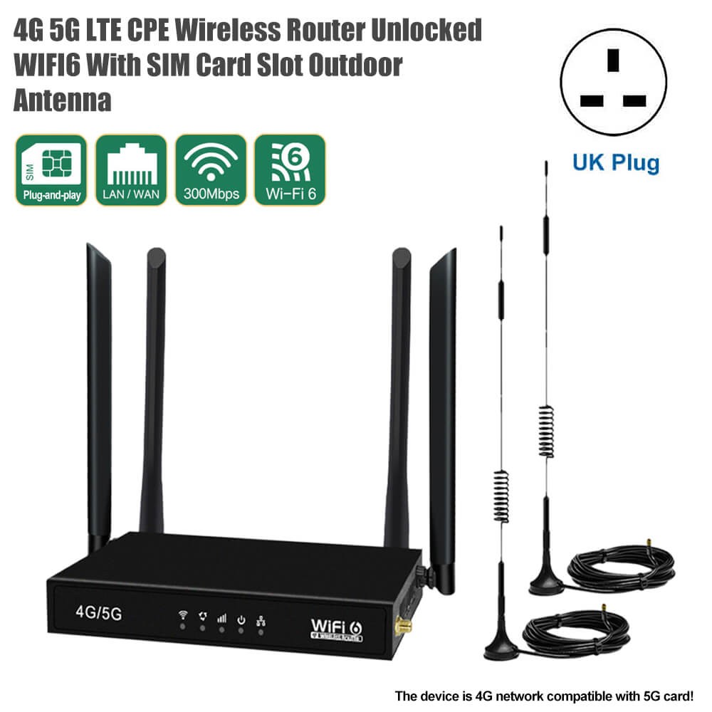 4G 5G LTE CPE Wireless Router Unlocked WIFI6 With SIM Card Slot Outdoor Antenna 9