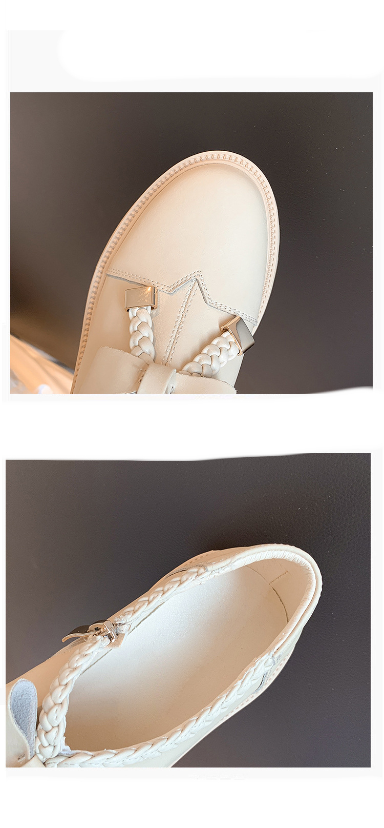 Thick-heeled Bow-knot College Style Casual Fashion Woven Pumps