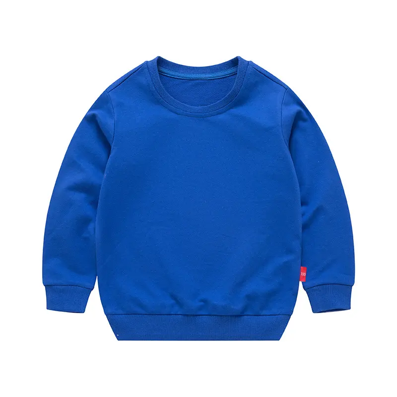 Boys Korean Round Neck Solid Color Loose Long Sleeve