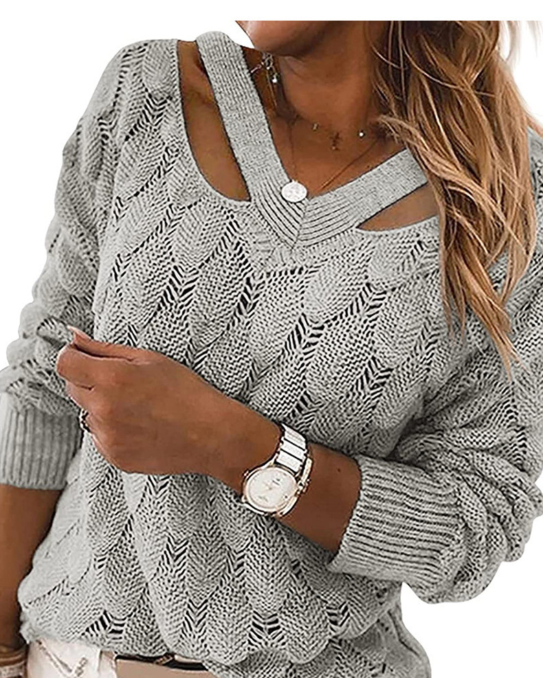 Title 5, Womens Knit Sweater V-neck Strapless Sweater