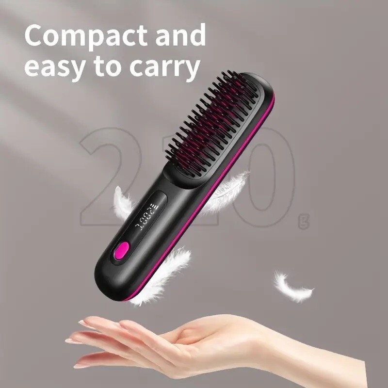 Portable Hair Straightener Brush Antiscald Hair Cordless Hair Straightener Brush 8
