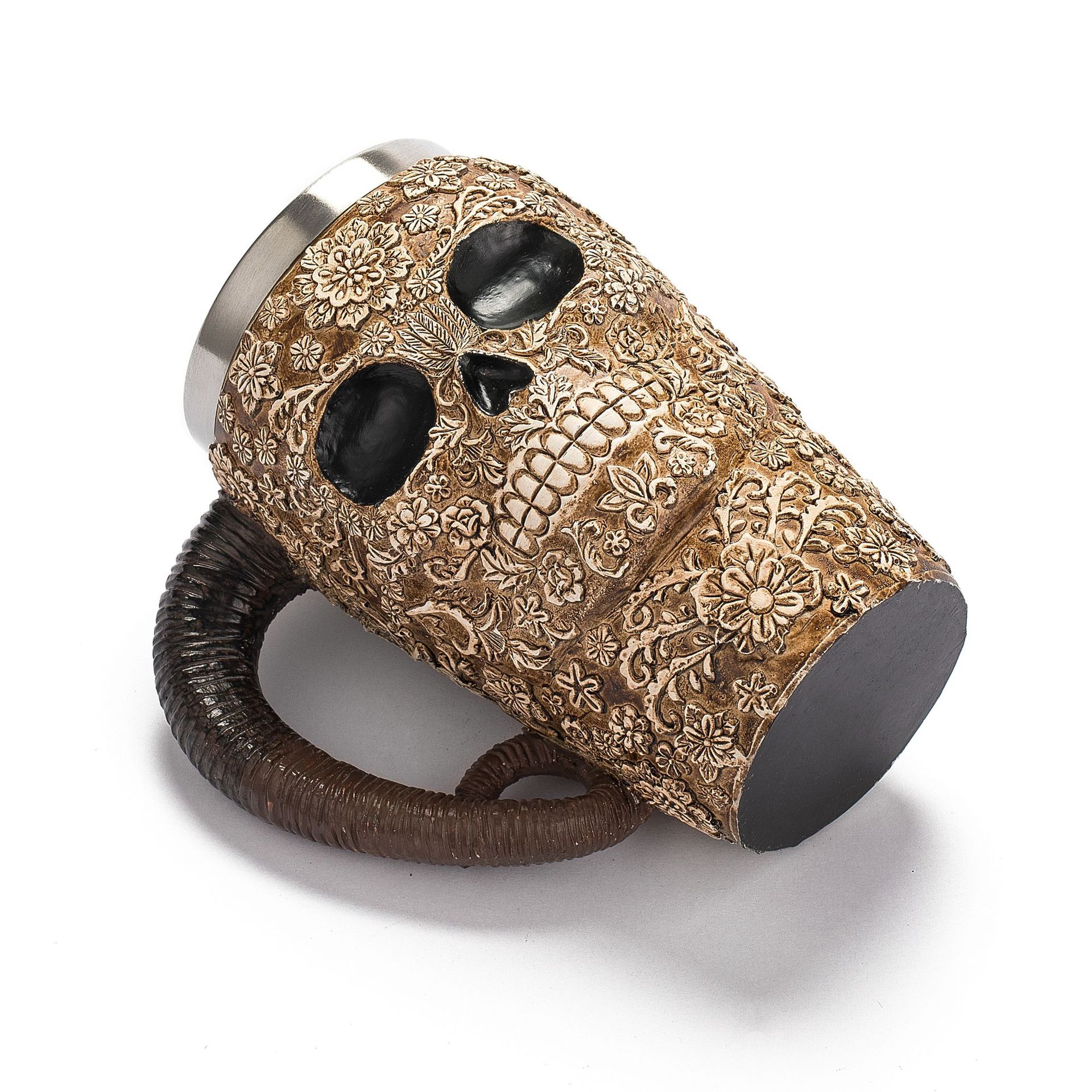 Product pattern skull claw mug home beer mug (khaki)