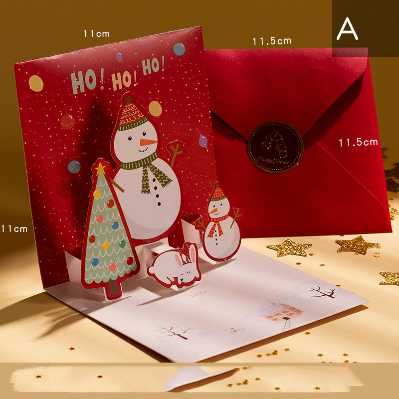 Christmas Party Creative Three-dimensional Cartoon Christmas Greeting Card