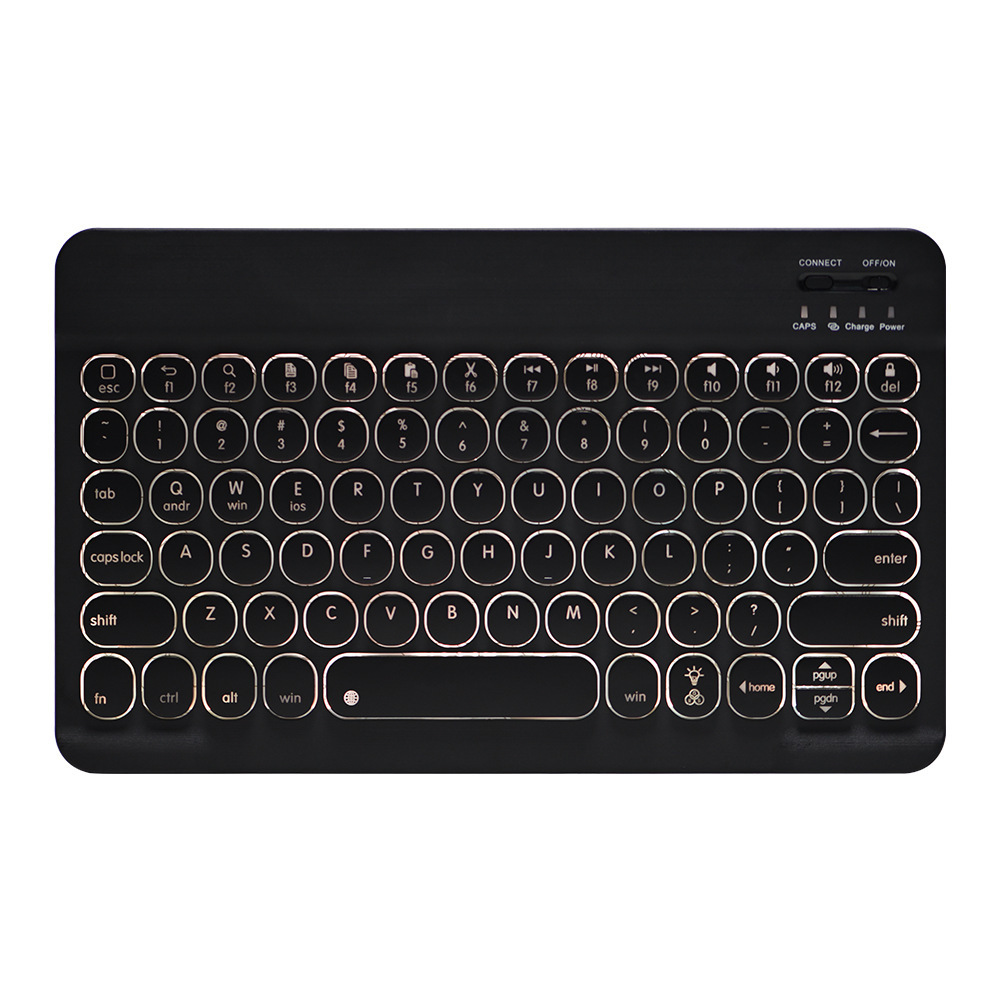 Compatible With Apple, ipad10.9 Bluetooth Round Keyboard Pro10.2 Retro Round Touch Keyboard Pen Slot 9.7 Protective Cover