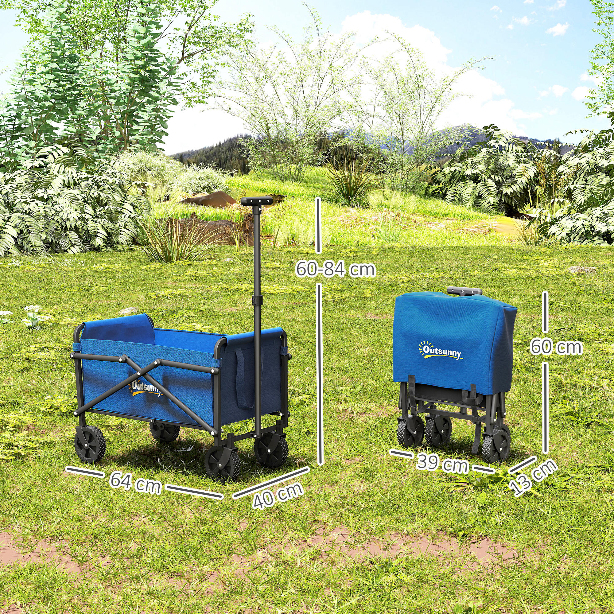 41 Liter Holiday Handcart With Wheels, Compact Garden Folding 60kg Heavy-duty — image 11