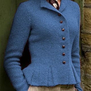 Slim Single-breasted Short Coat Retro Cardigan Women