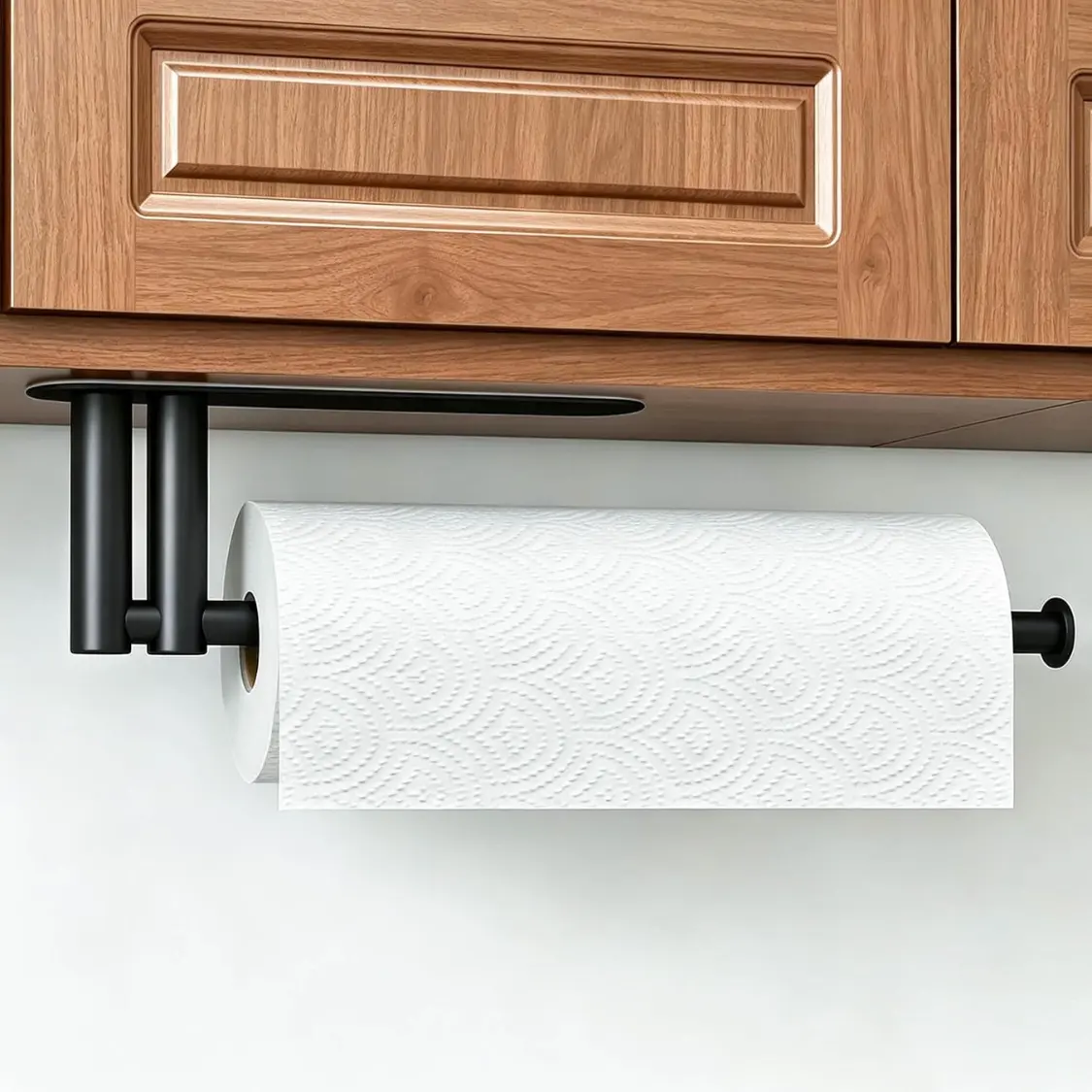 Black Under Cabinet Paper Towel Holder Adhesive