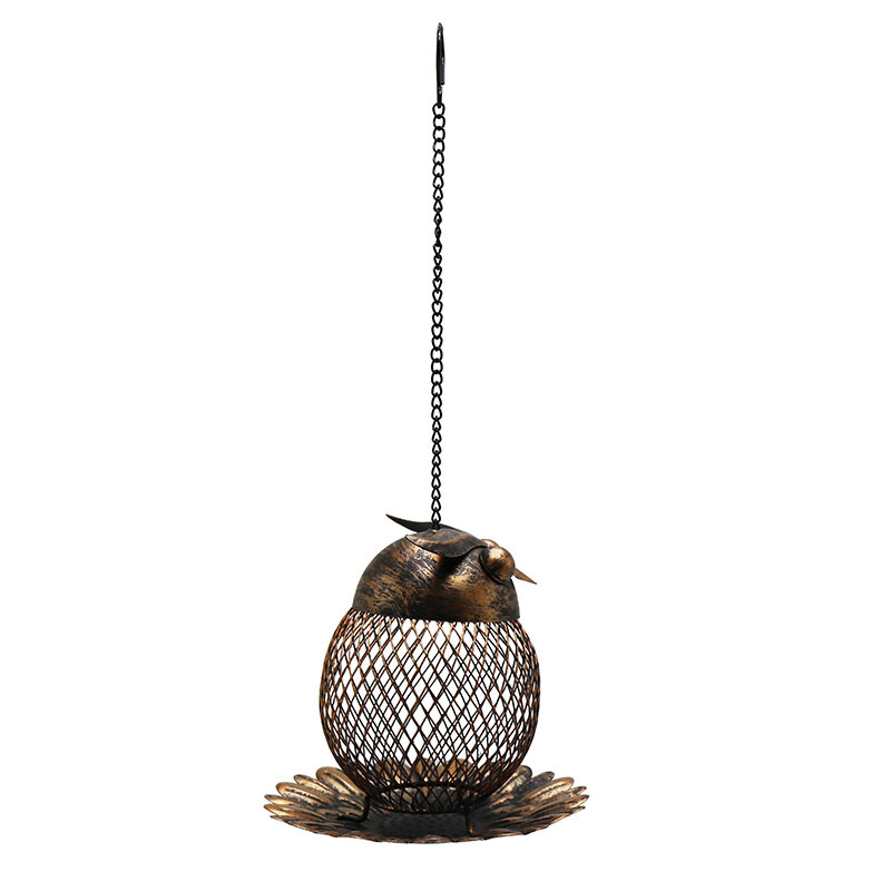 Mangeoire oiseaux chouette – détail finition bronze