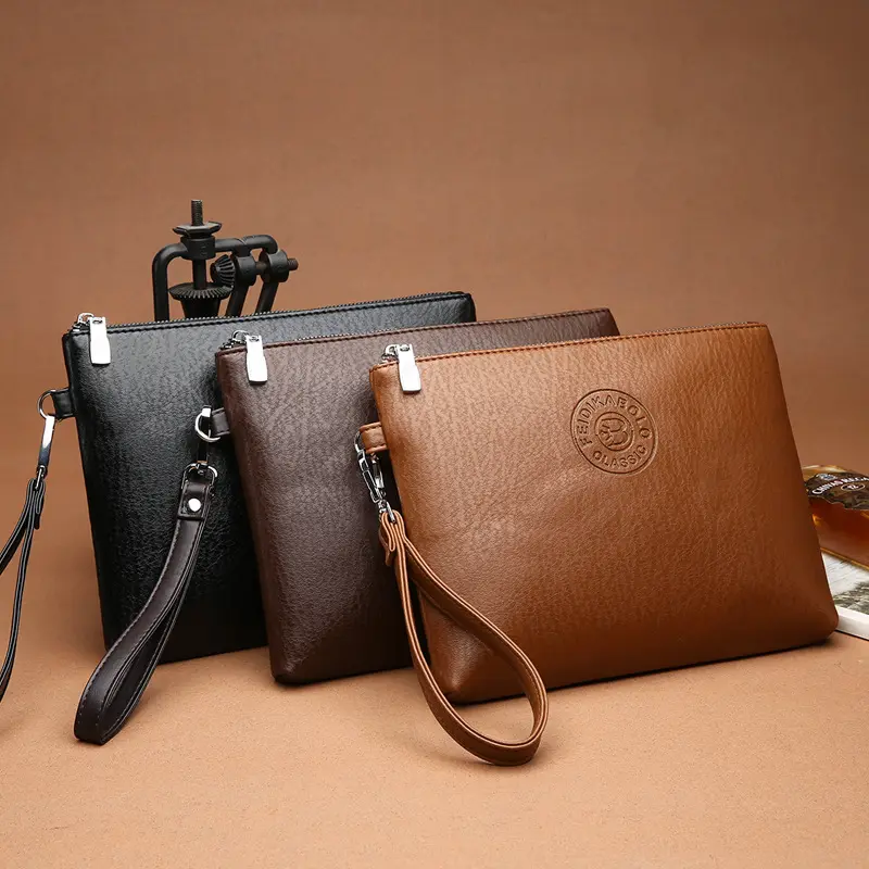 Casual Men's Clutch Bag Pu Soft Leather