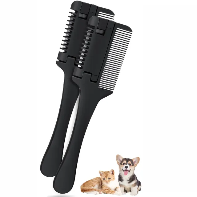 Razor Comb For Dogs Cats With Extra Blades Pet Razor Comb 2 In 1 Trimming Grooming Dog Cat Brush That Cuts Hair Hair Cutter Comb For Dog Cat Pet Ha... 2Pcs - Shop at LoveMi