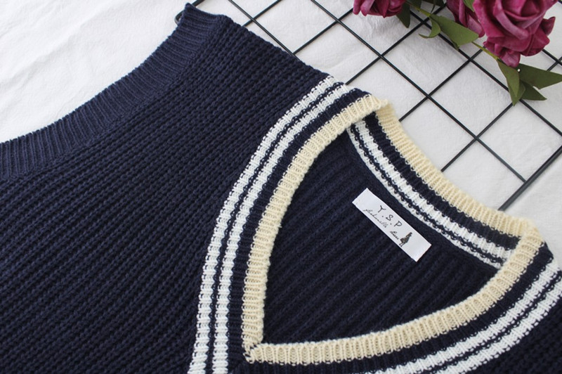 Women's College All Match Loose Knitted Vest