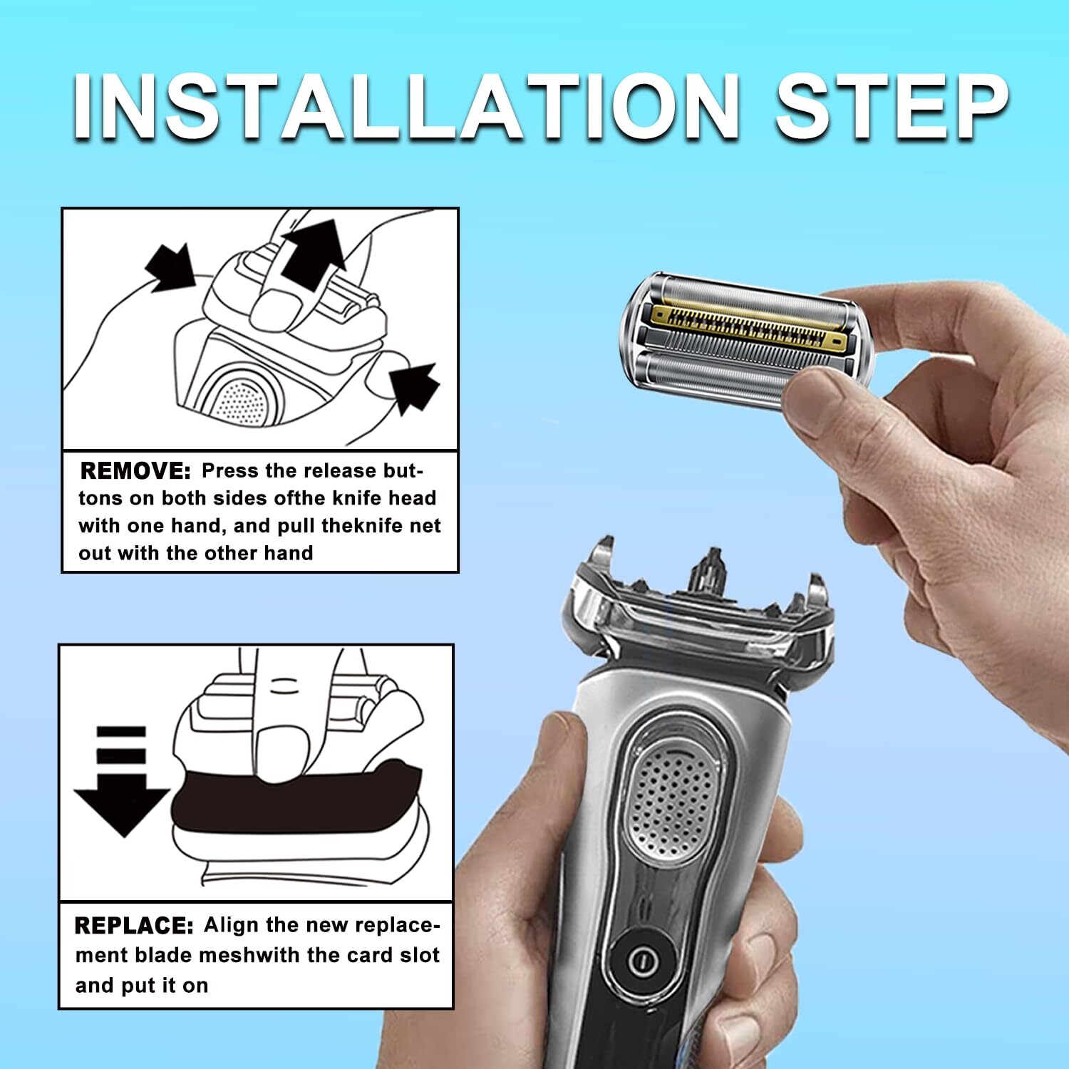 For Braun Series 9  Series 9 Pro Electric Shaver Head Replacement Head 94M