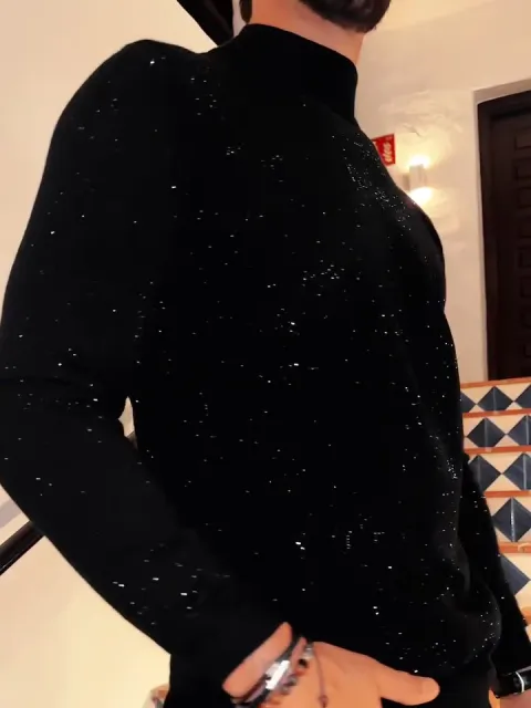 Men's Elegant Sequined Long Sleeve Top