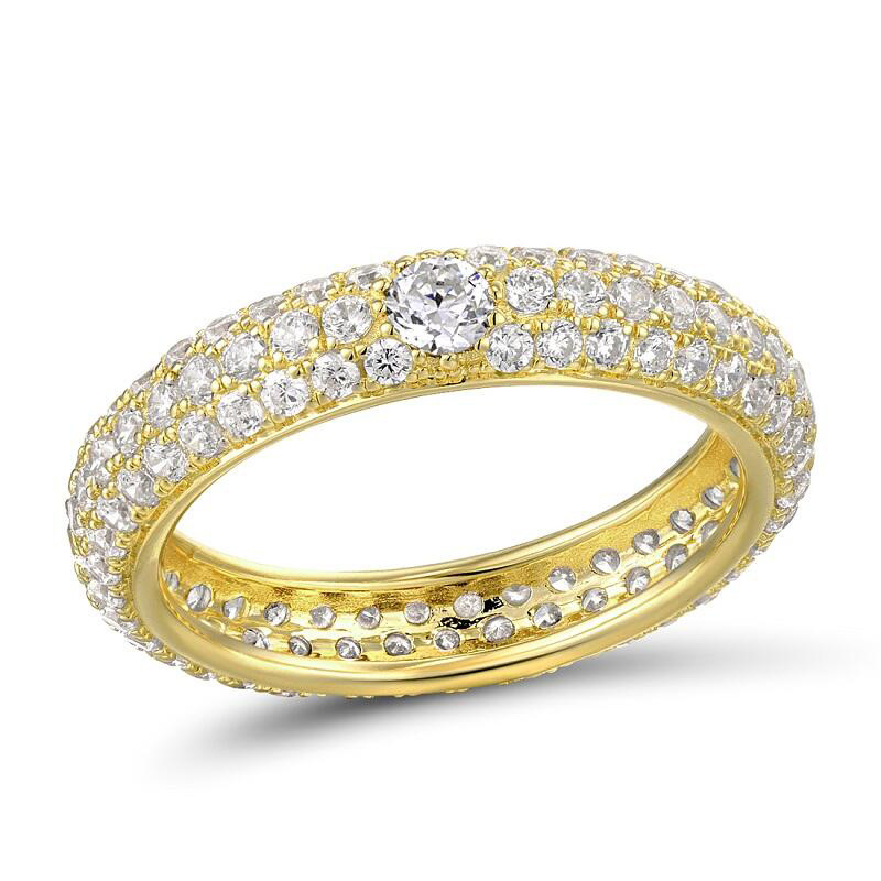 خاتم عصري مطلي بالبلاتين بتصميم أنيق