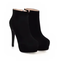 Martin Boots Fashion Thick Heel Sexy - Black - View 1