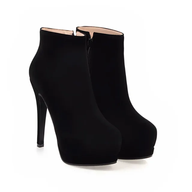 Martin Boots Fashion Thick Heel Sexy Black - Shop at LoveMi
