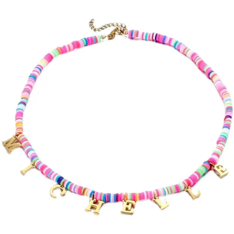 Custom Letter Polymer Clay Necklace