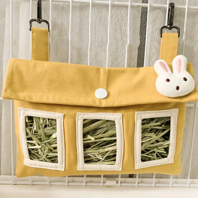 Rabbit Large Capacity Canvas Straw Bag Yellow - Shop at LoveMi