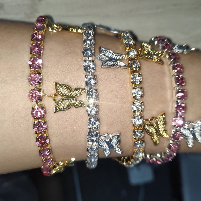 Micro-inlaid Full Diamond Butterfly Bracelet Natural Temperament Girl Advanced Crystal Ornament Bracelet