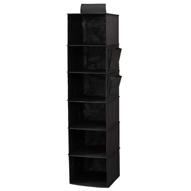 Bamboo Multi Layer Wardrobe Storage Hanging Bag Black - Shop at LoveMi