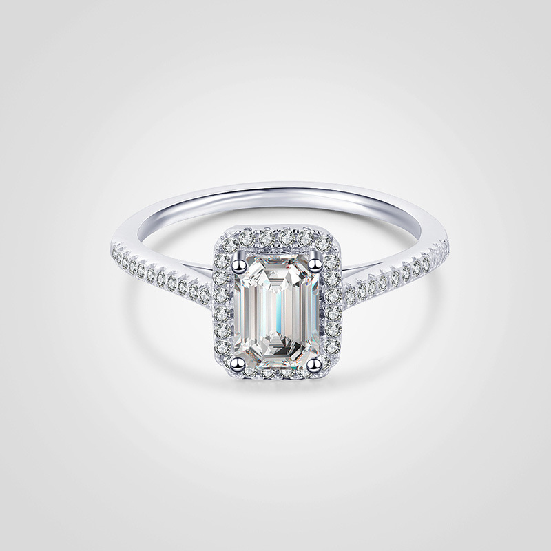 Silver Plated Platinum D Color Wedding Ring For Women