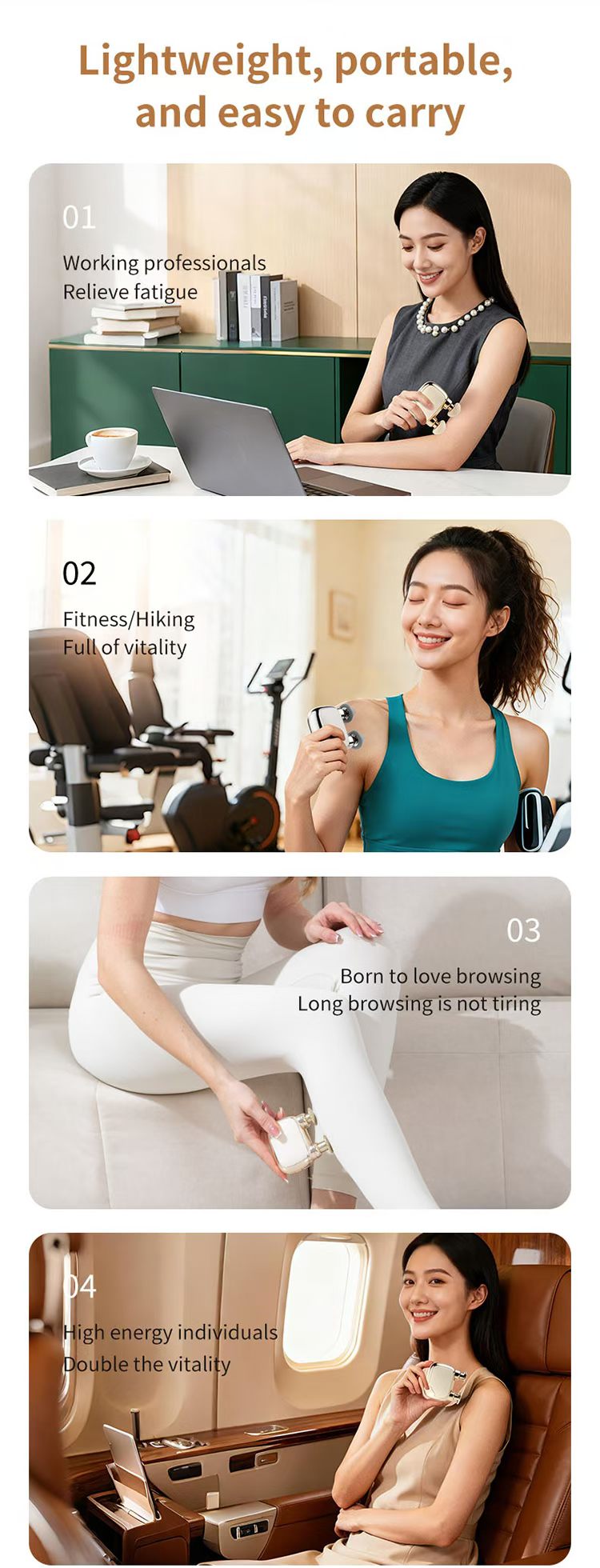 New Upgrade---Mini Muscle Massage Gun Electric Fascia Massager 2 Heads For Neck