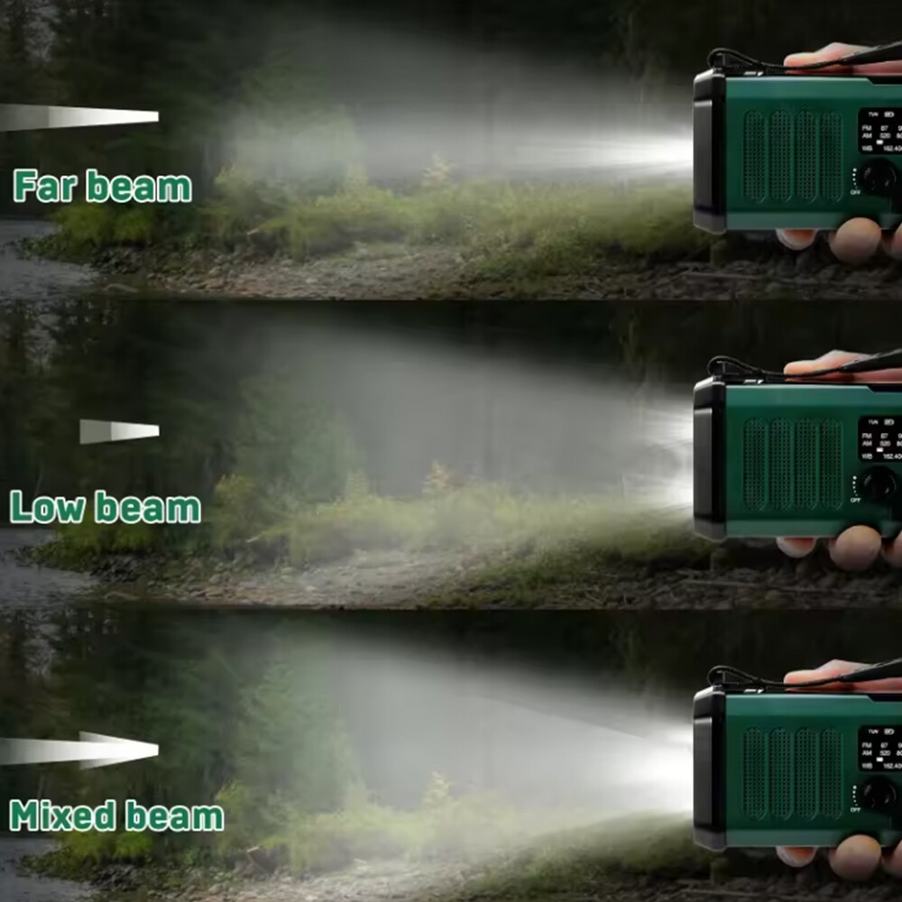 10 0 0 0mAh Wind Up Solar Radio Hand Crank Emergency FM AM USB Charger Led Torch UK