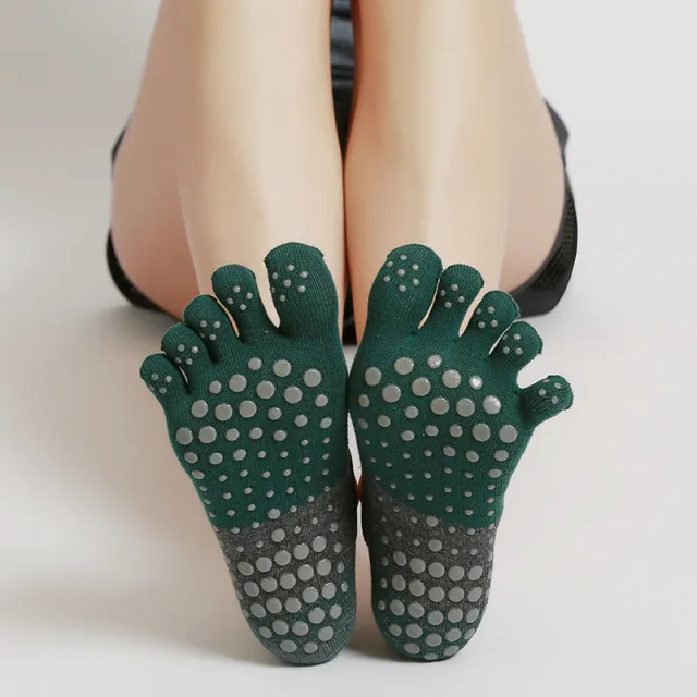 Women's Elastic Five finger Socks Green Double - Shop at LoveMi