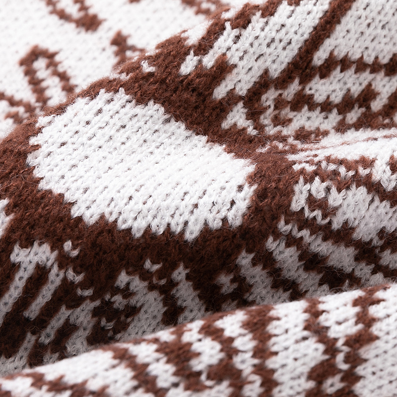 Men's Casual Clothes Crewneck Pullover Loose Type Port Jacquard Sweater