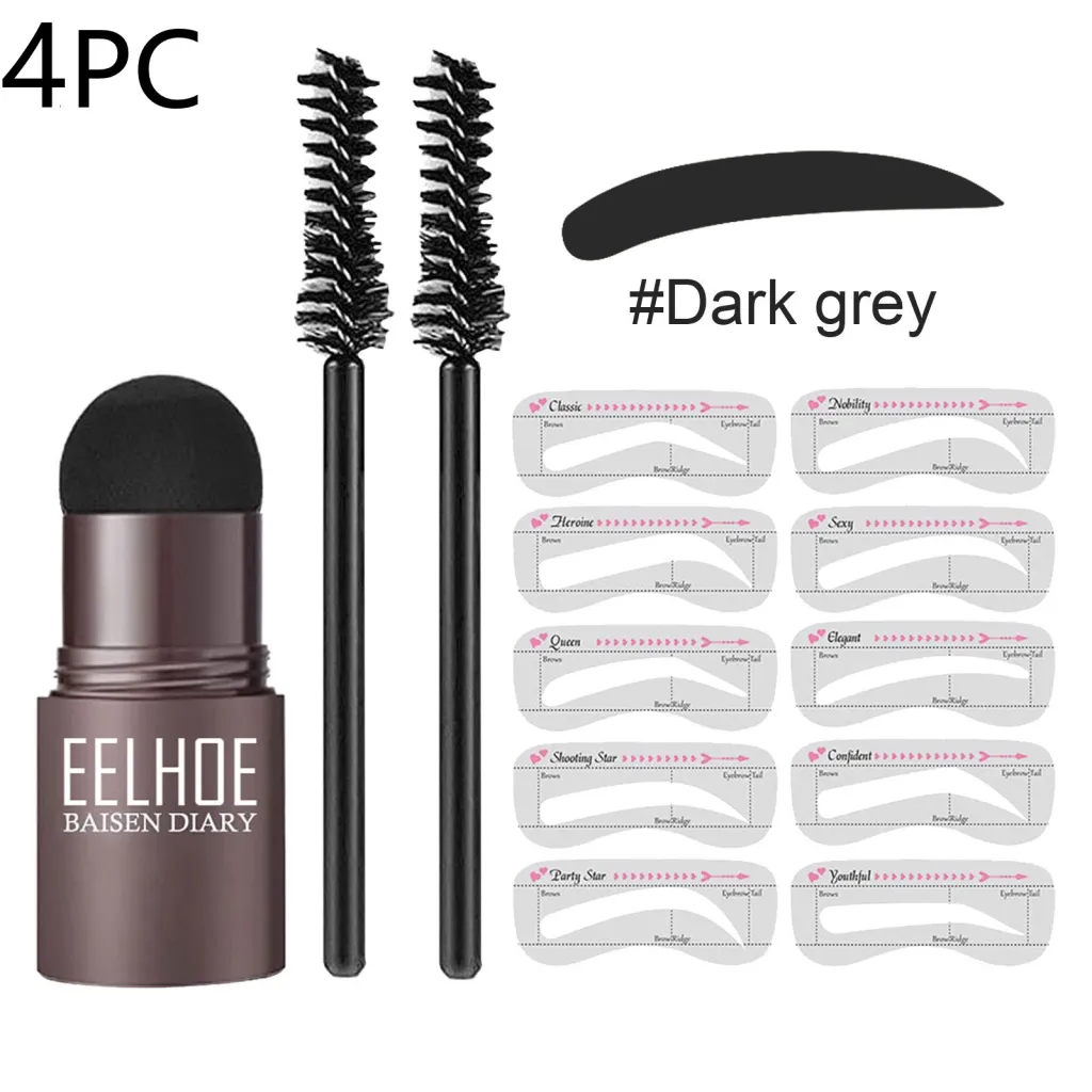 Eyebrow Mold Set Makeup Powder - Dark Grey Suit 4Pc