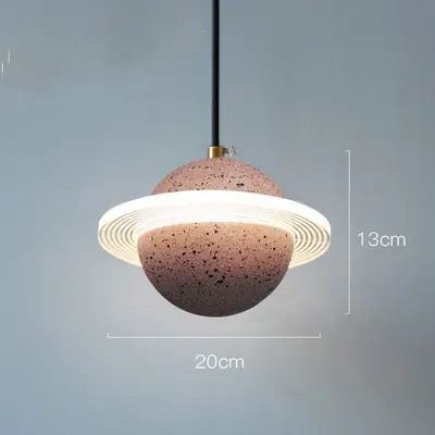 Planet Small Chandelier Red Single Head Bedroom