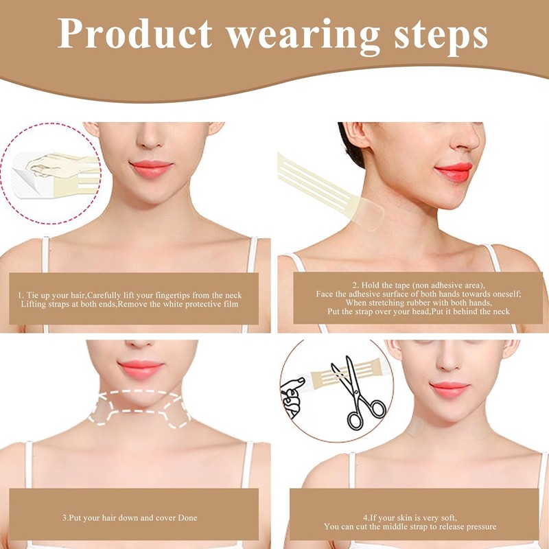 20Pcs Neck Lift Adhesive Strips Tape Thin Face Rubber Miss — image 5