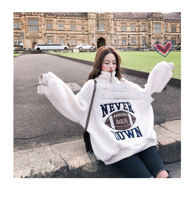 Women's Loose And Thin Mid-length Lamb Wool Sweater Coat