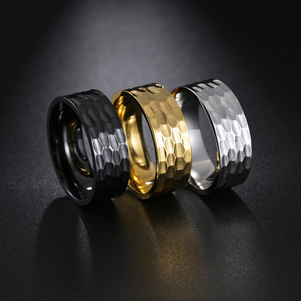 Title 3, 8MM Wide Vacuum Plated Titanium Steel Ring For Men