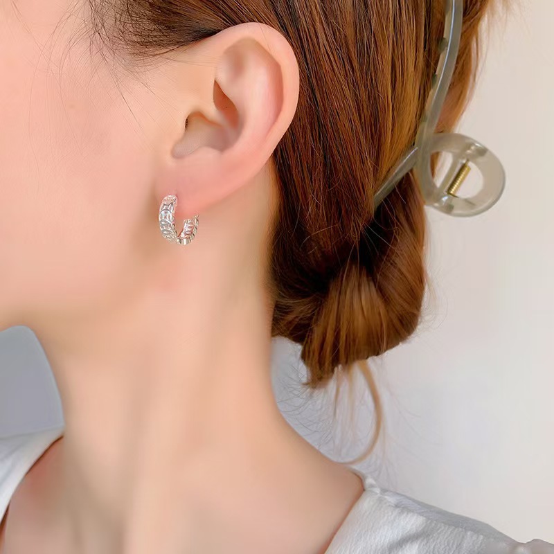 Personalized Copper Coin Women's Plain Ring Ear Buckle